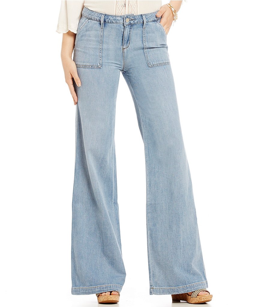 Jessica Simpson Charleston Wide-Leg Lightweight Denim Jeans