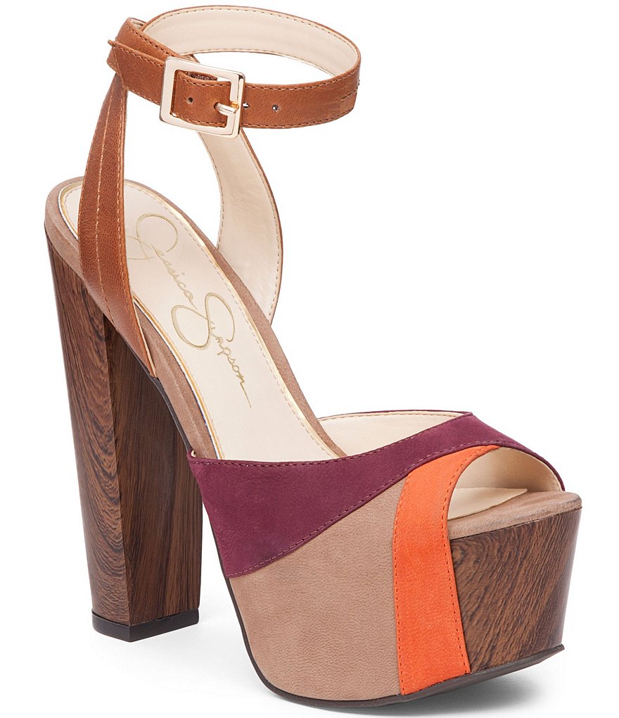 Jessica Simpson Dimaya Ankle Strap Platform Block Heel Sandals