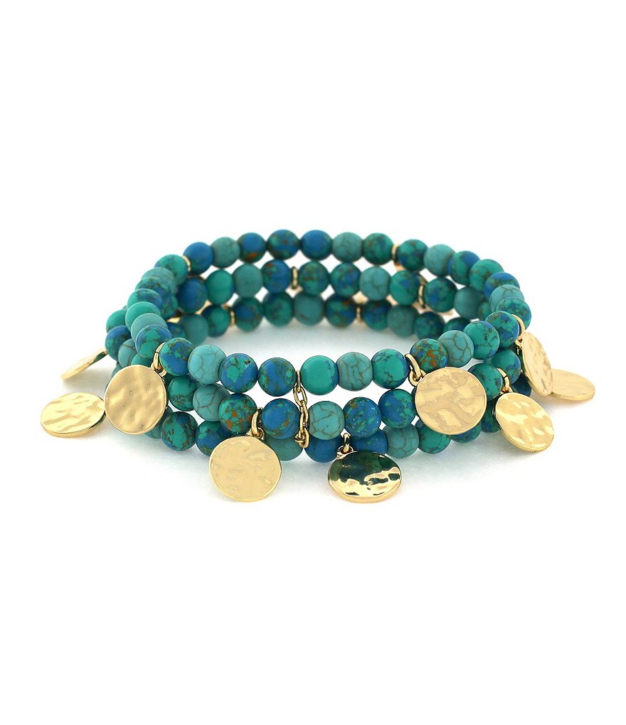 Jessica Simpson Dream Catcher Beads & Coins Stretch Bracelet