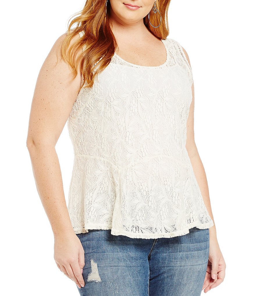Jessica Simpson Plus Regine Sleeveless Lace Blouse