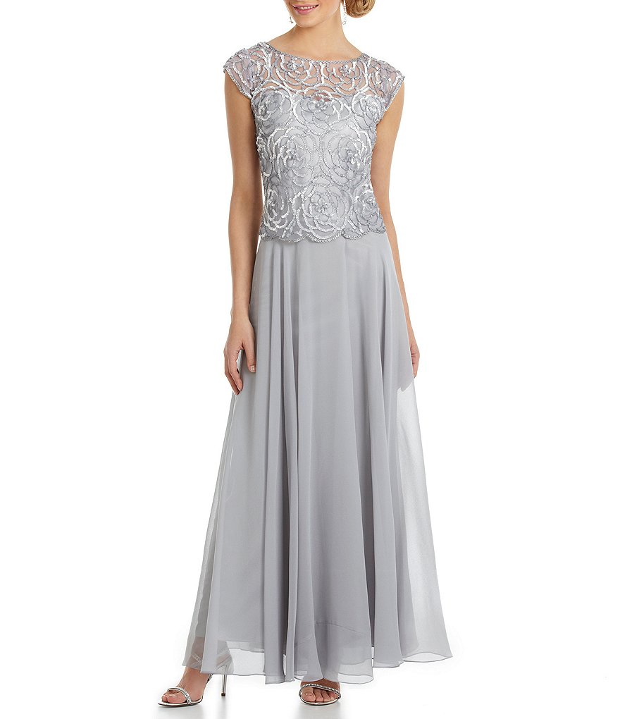 Jkara Floral Sequined Dress
