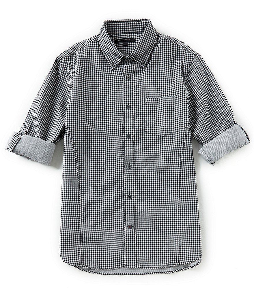 John Varvatos Star USA Gingham Long-Sleeve Woven Shirt