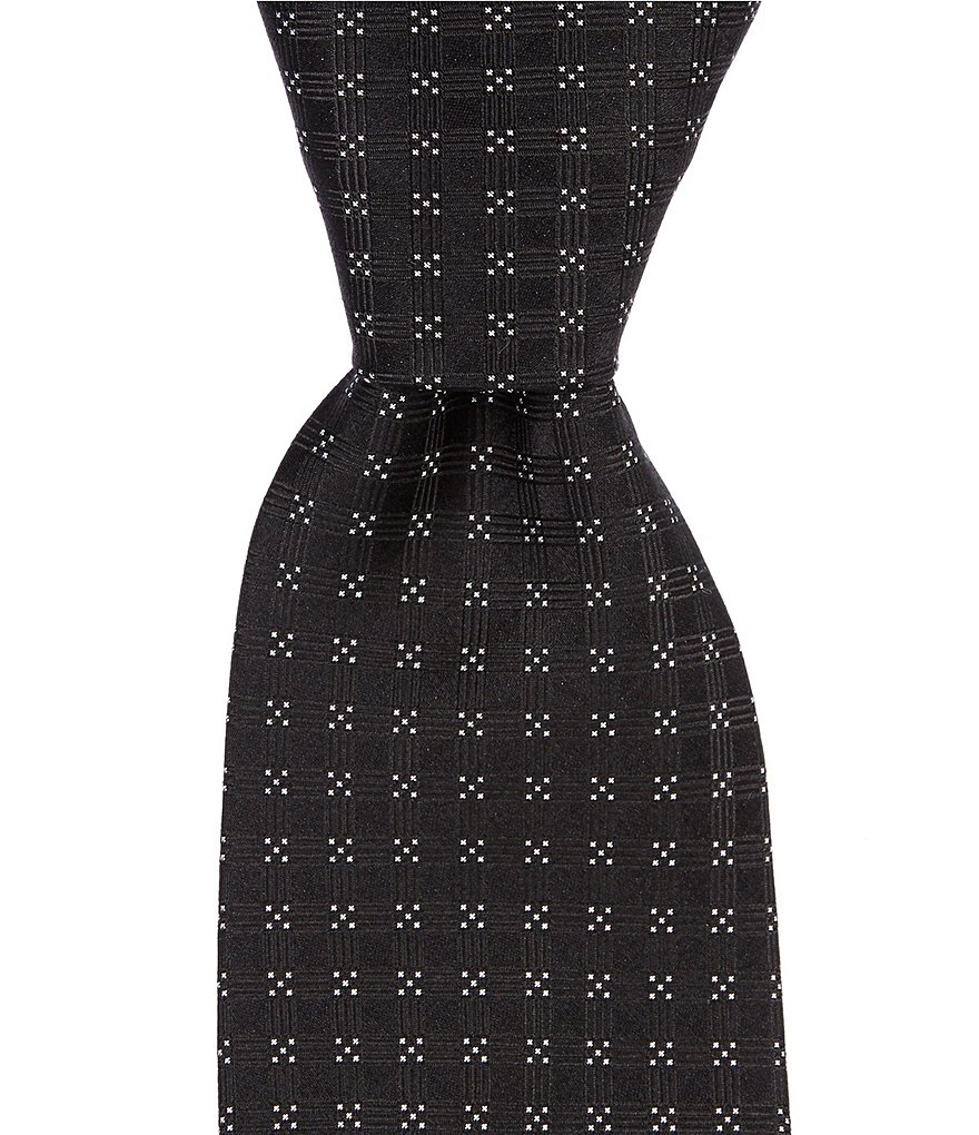 John Varvatos Tonal Grid Traditional 3.14#double; Silk Tie