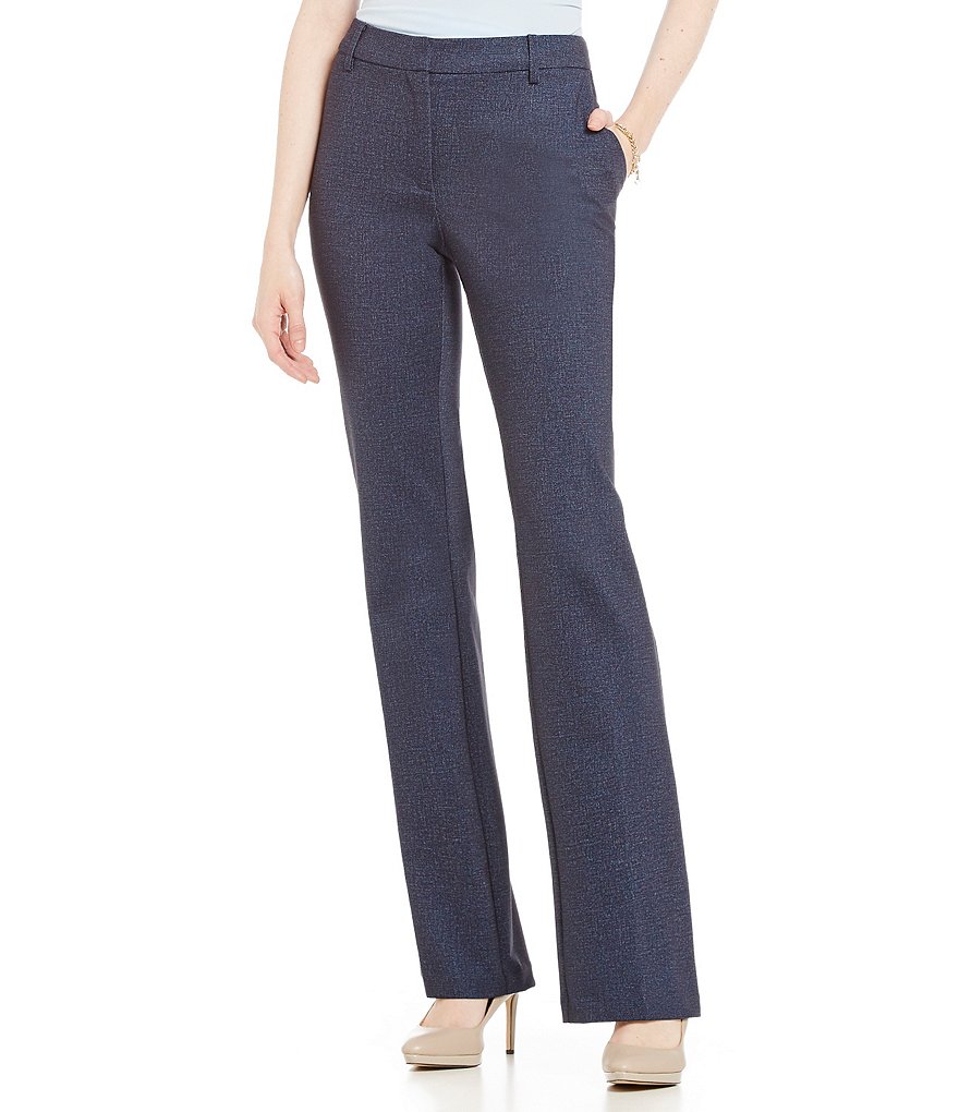 Jones New York Melange Printed Ponte Grace Boot Cut Pants