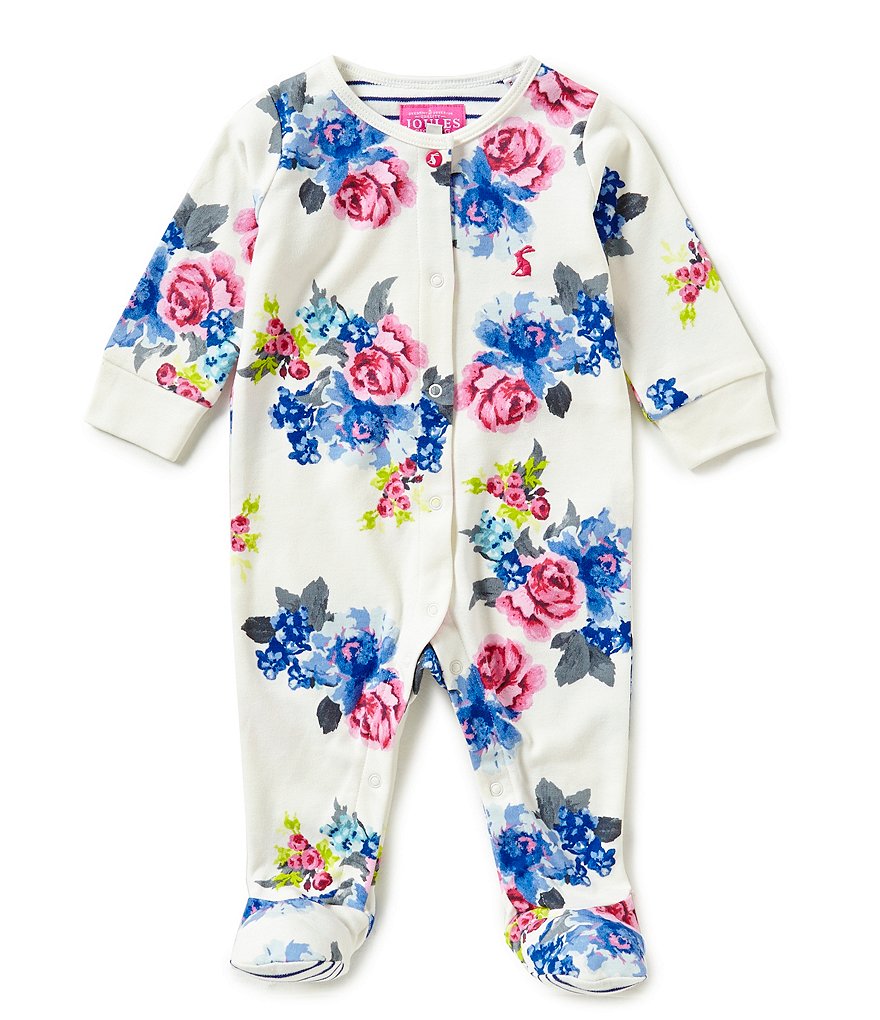 Joules Baby Girls Newborn-18 Months Baby Razama Floral-Print Footed Coverall