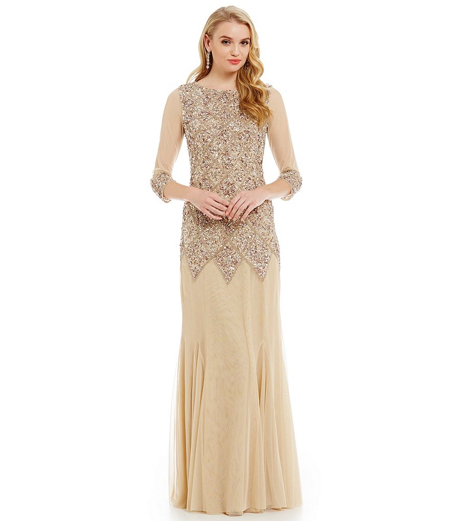 JS Collections Diamond Beaded Gown