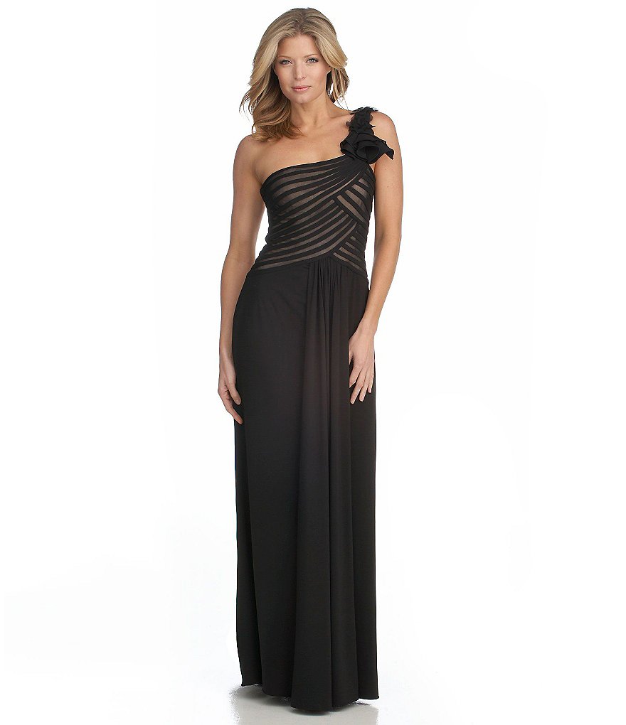 JS Collections One-Shoulder Gown