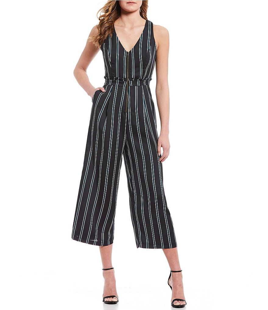 June & Hudson Striped Crop Jumpsuit