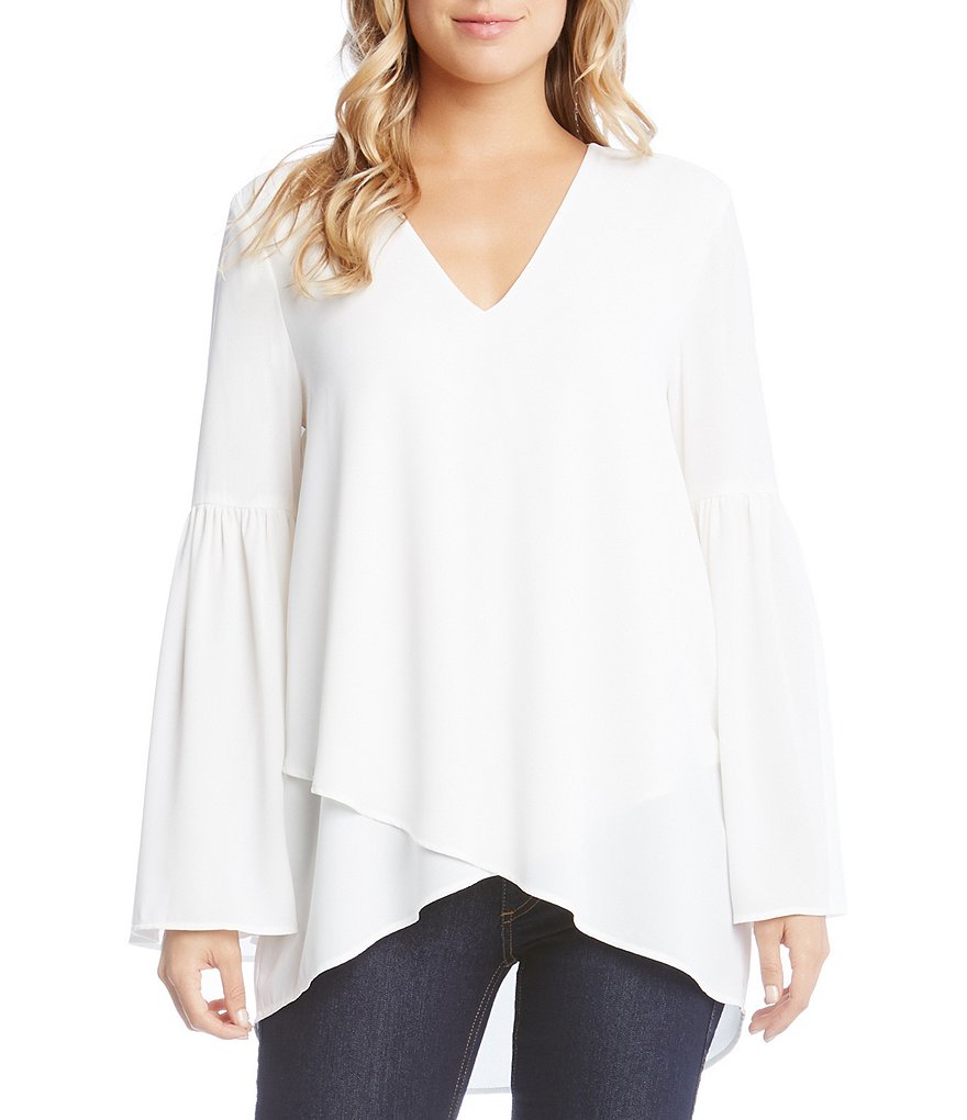Karen Kane Crossover Bell Sleeve Top