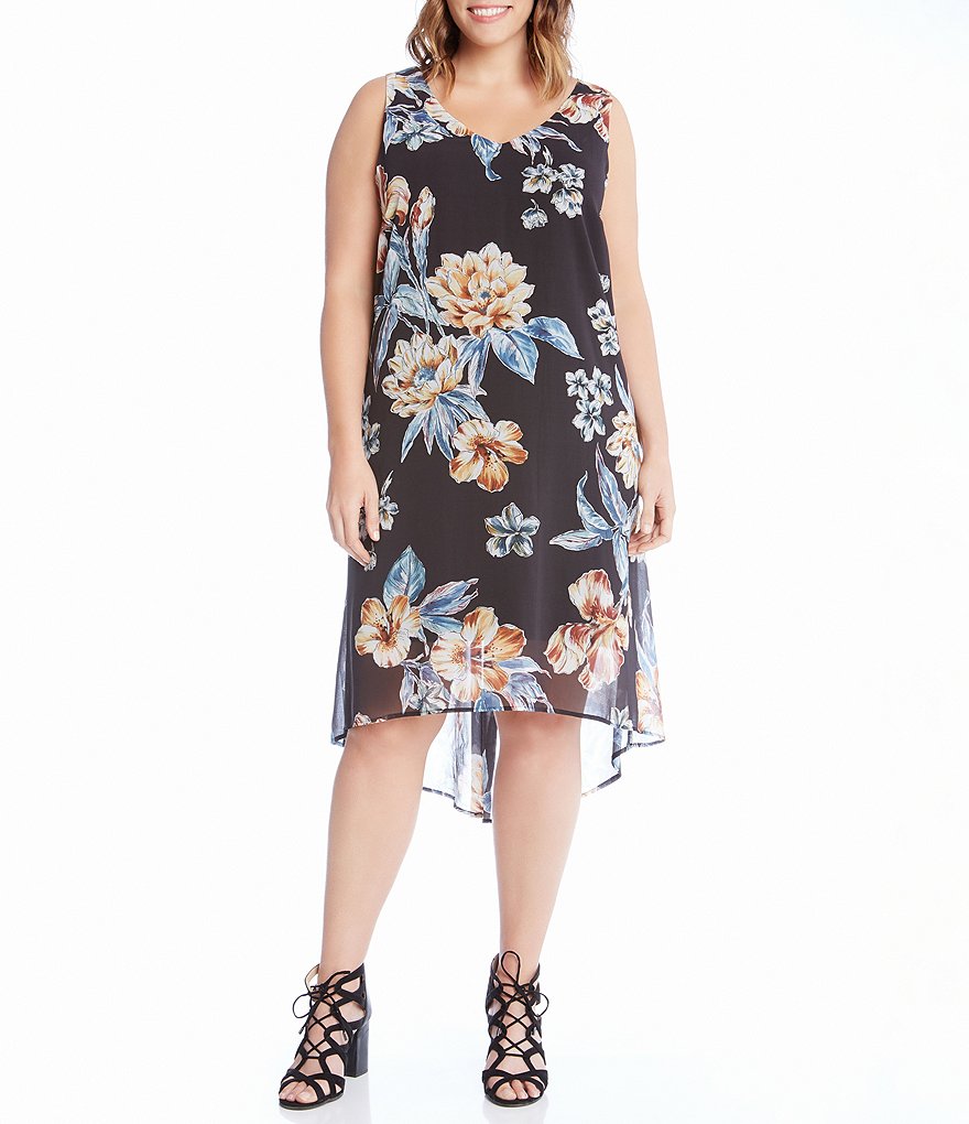 Karen Kane Plus Hi-Lo Hem Dress