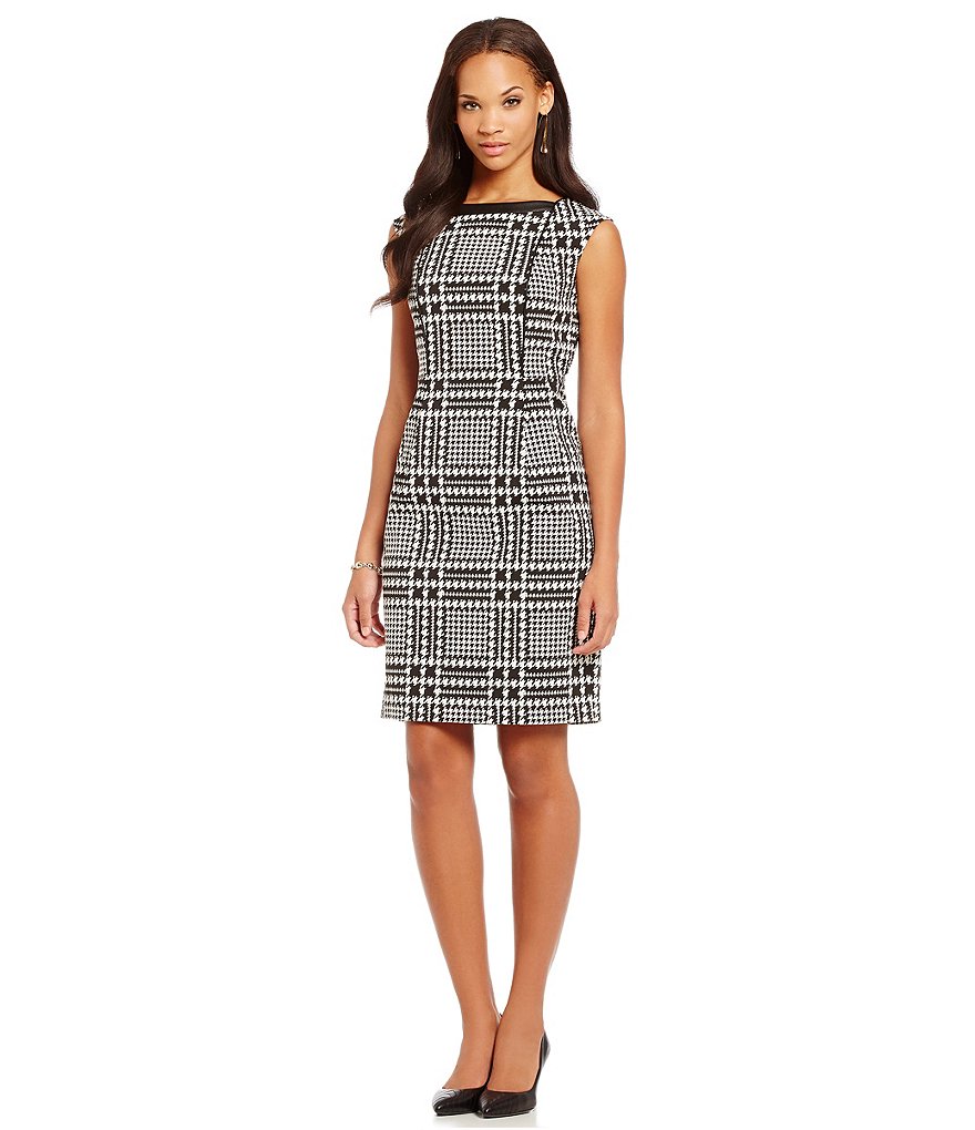 KARL LAGERFELD PARIS Houndstooth Jacquard Dress