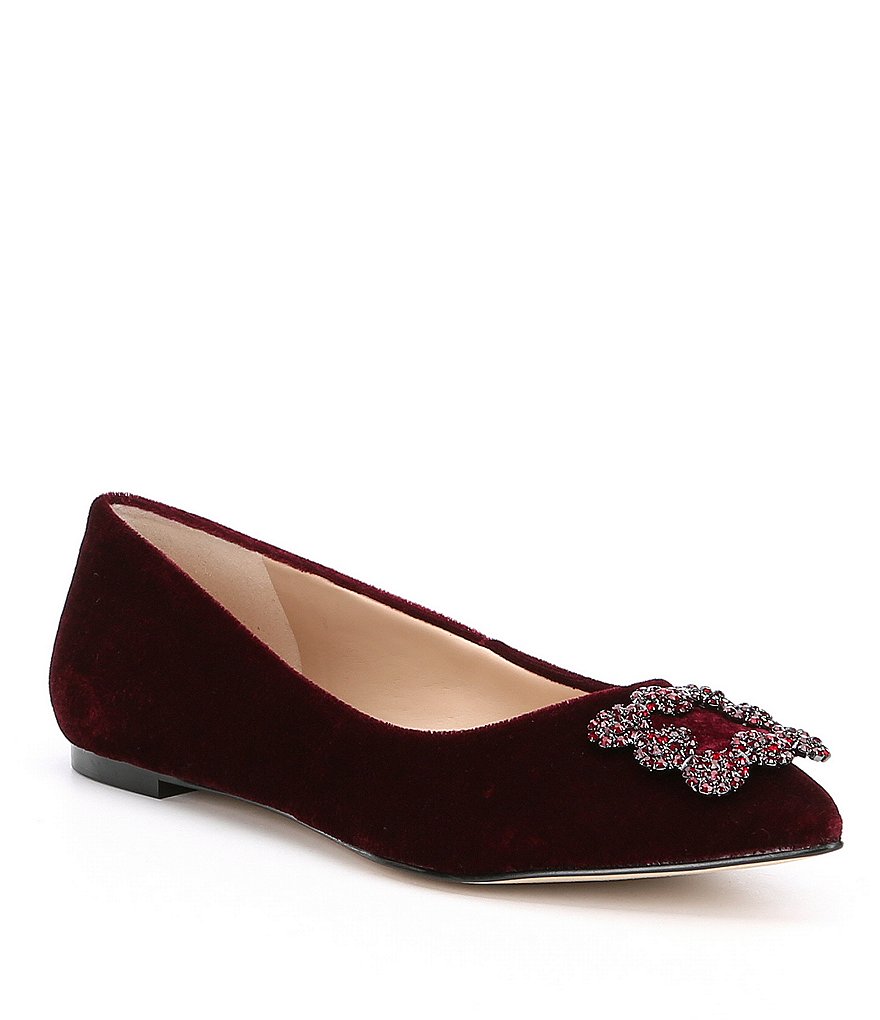 KARL LAGERFELD PARIS Nara2 Velvet Ornament Detail Dress Flats