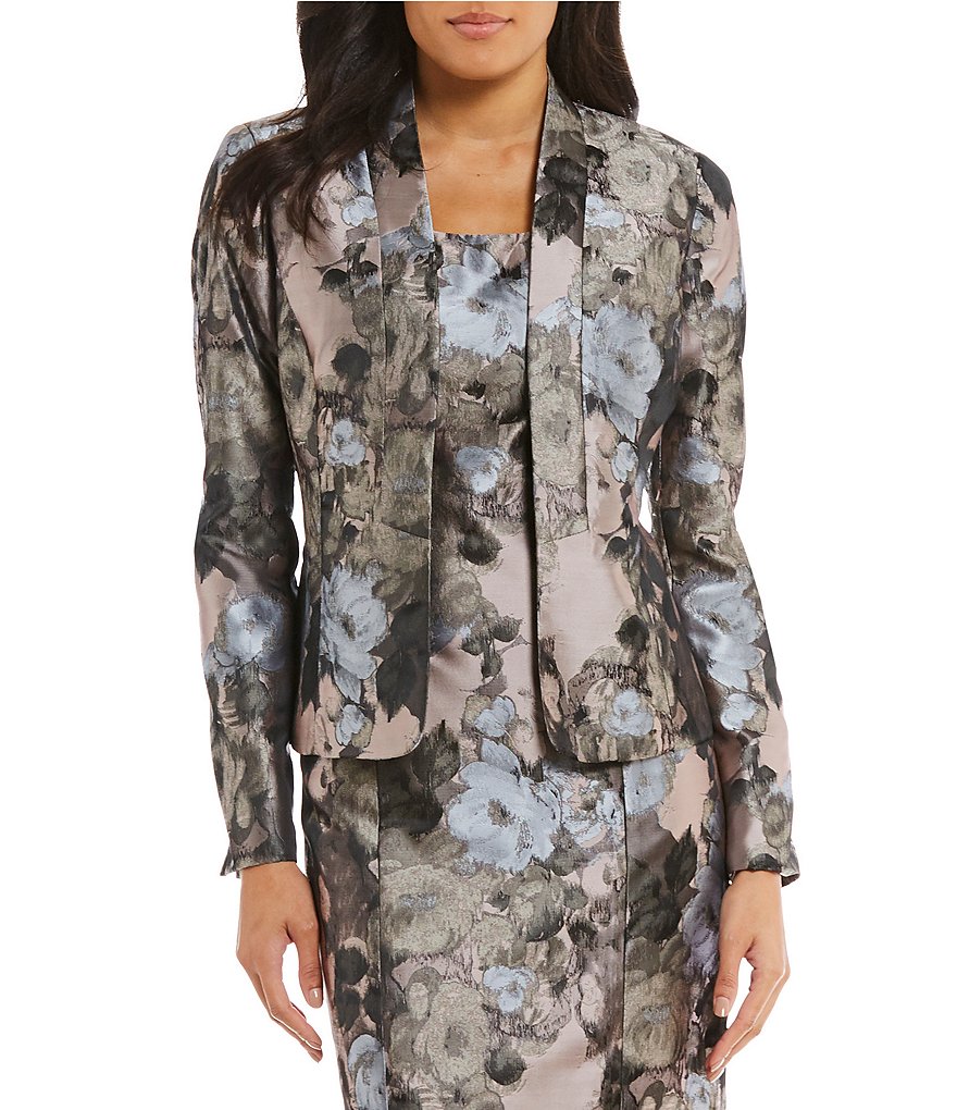 Kasper Petite Kiss Front Floral Jacket
