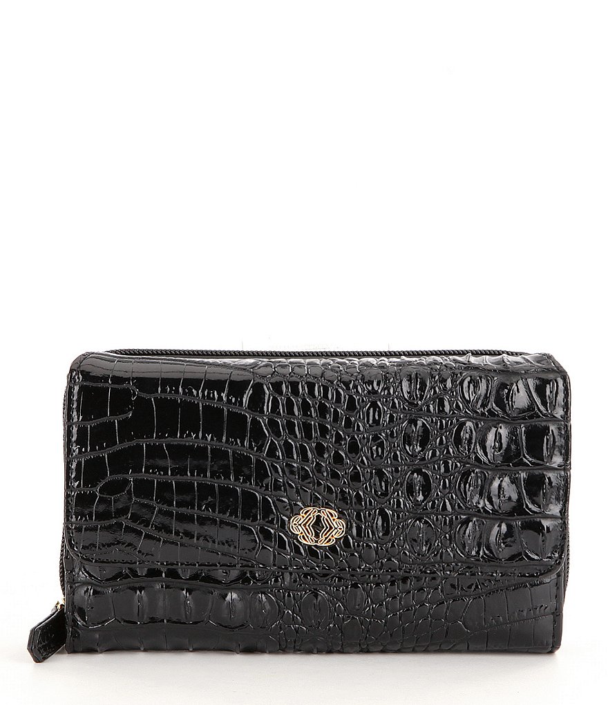 Kate Landry Hornbeck Crocodile-Embossed Bifold Wallet