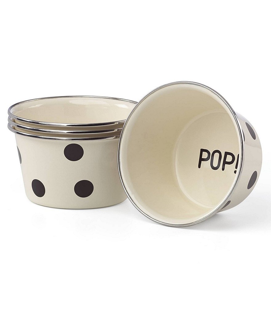 kate spade new york All in Good Taste Deco Dot Popcorn Bowls, Set of 4