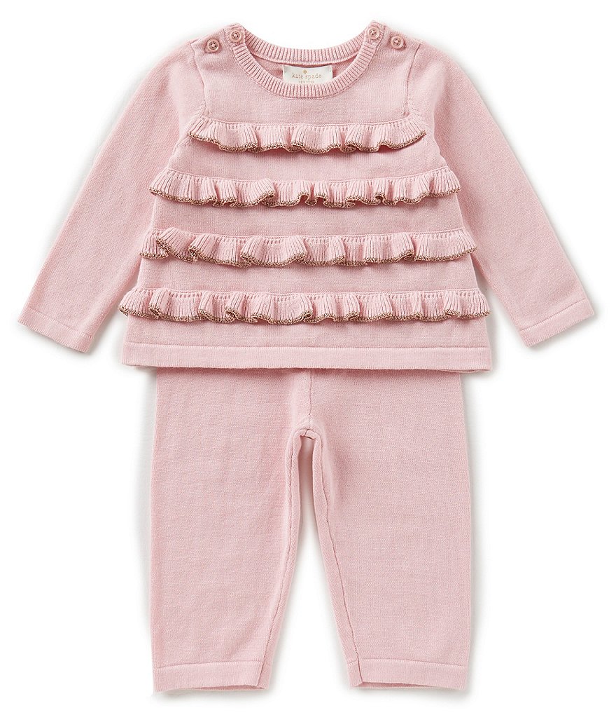kate spade new york Baby Girls 3-9 Months Ruffle Sweater Top & Leggings Set