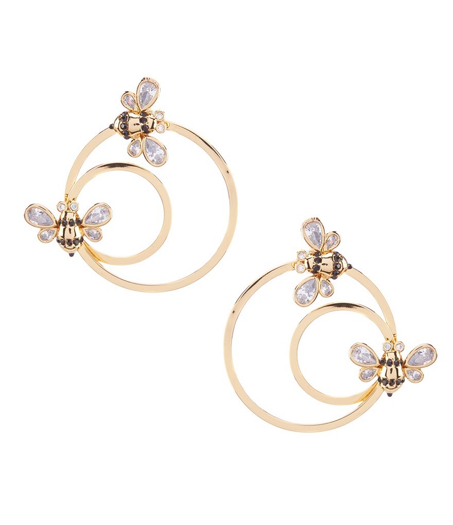 kate spade new york Bee Flower Hoop Statement Earrings