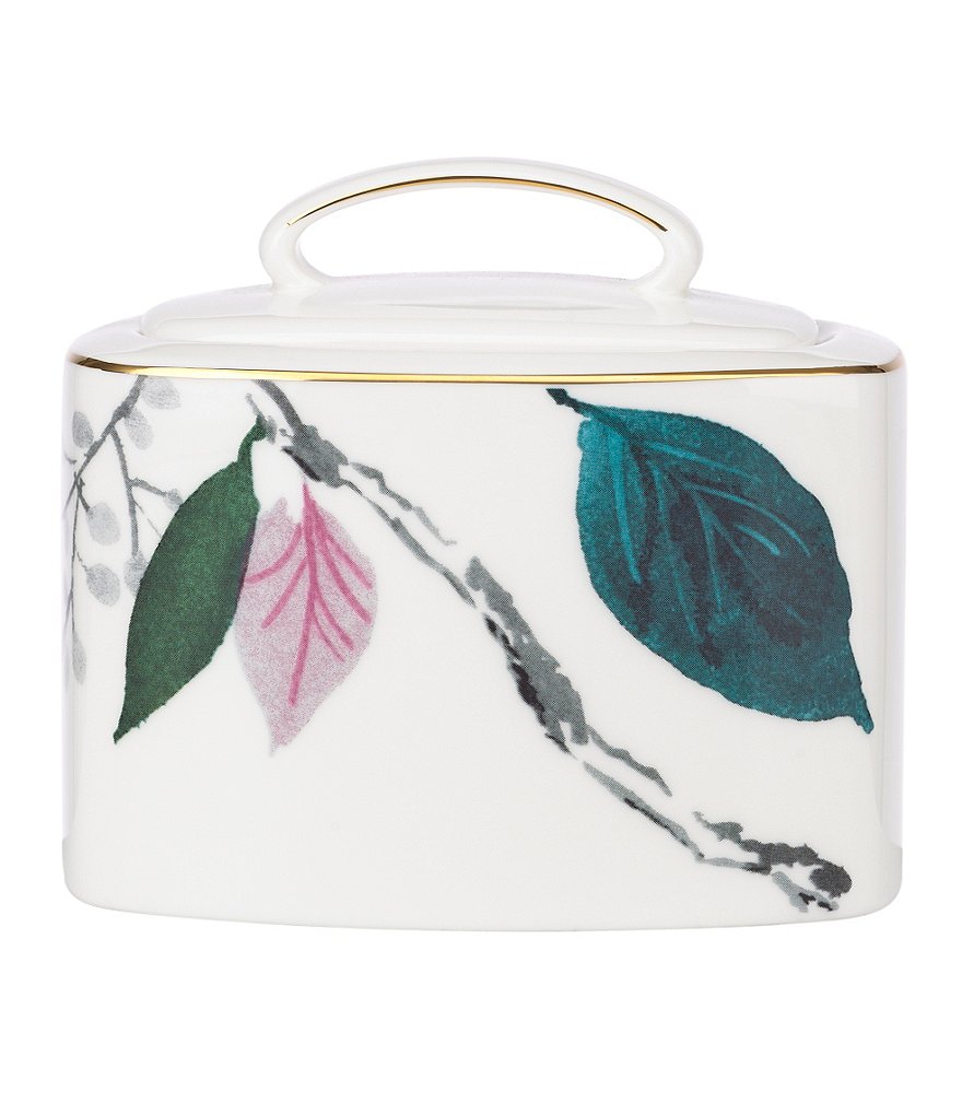 kate spade new york Birch Way Watercolor Floral Bone China Sugar Bowl with Lid