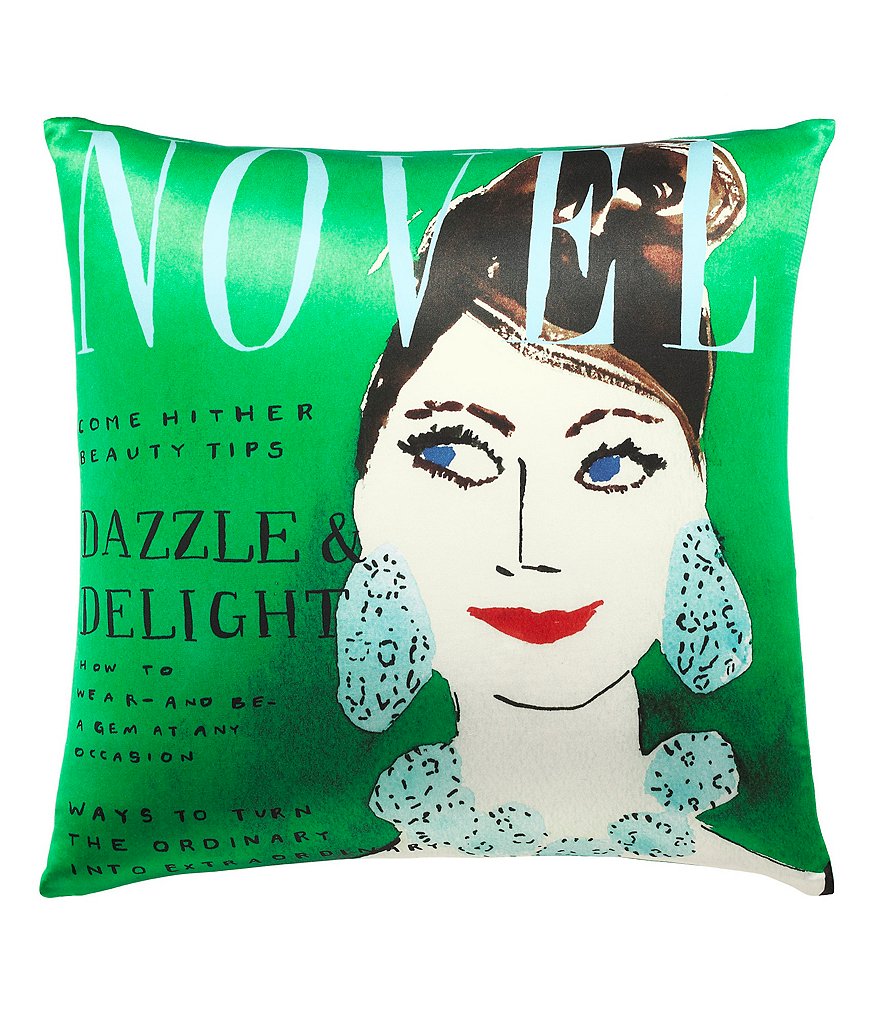 kate spade new york Dazzle & Delight Magazine Cover Silk & Cotton Square Feather Pillow