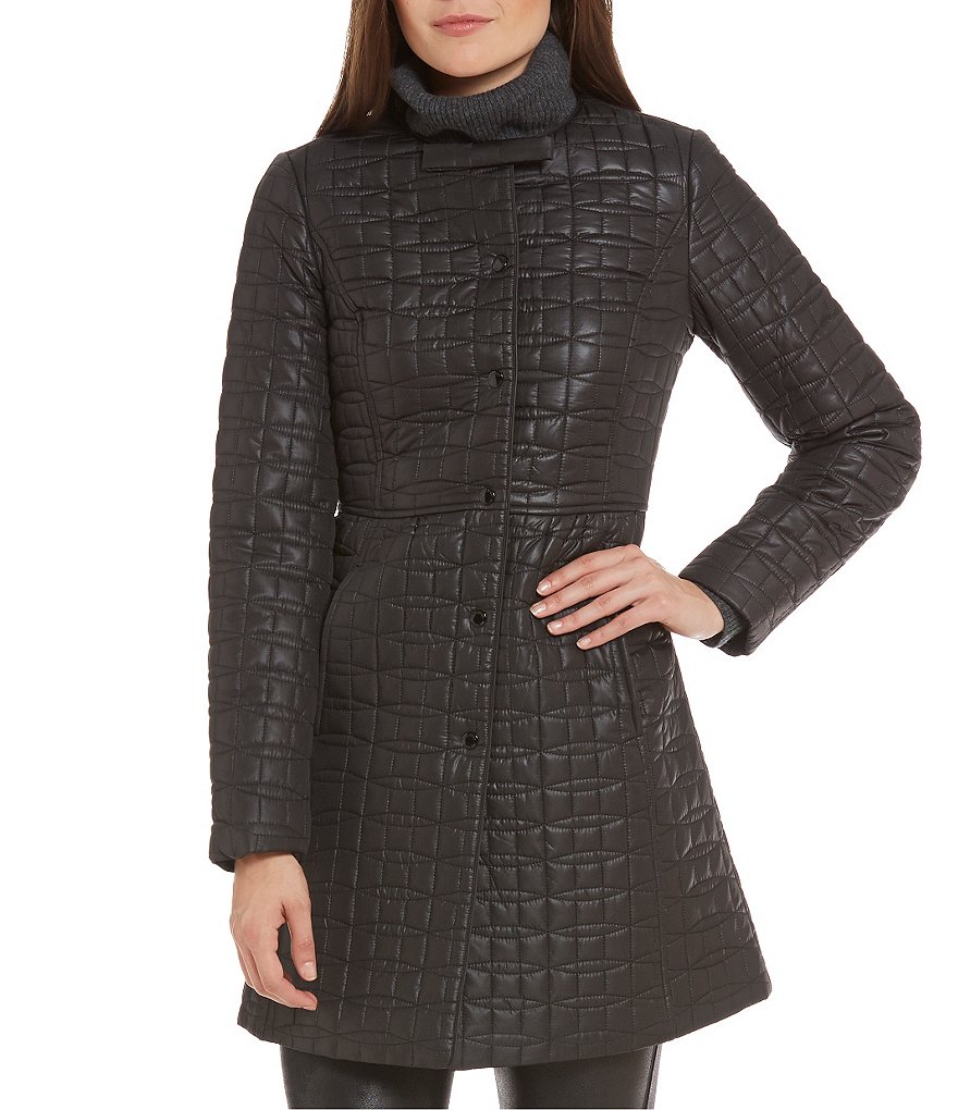 kate spade new york Fit-and-Flare Quilt Packable Coat With Bag