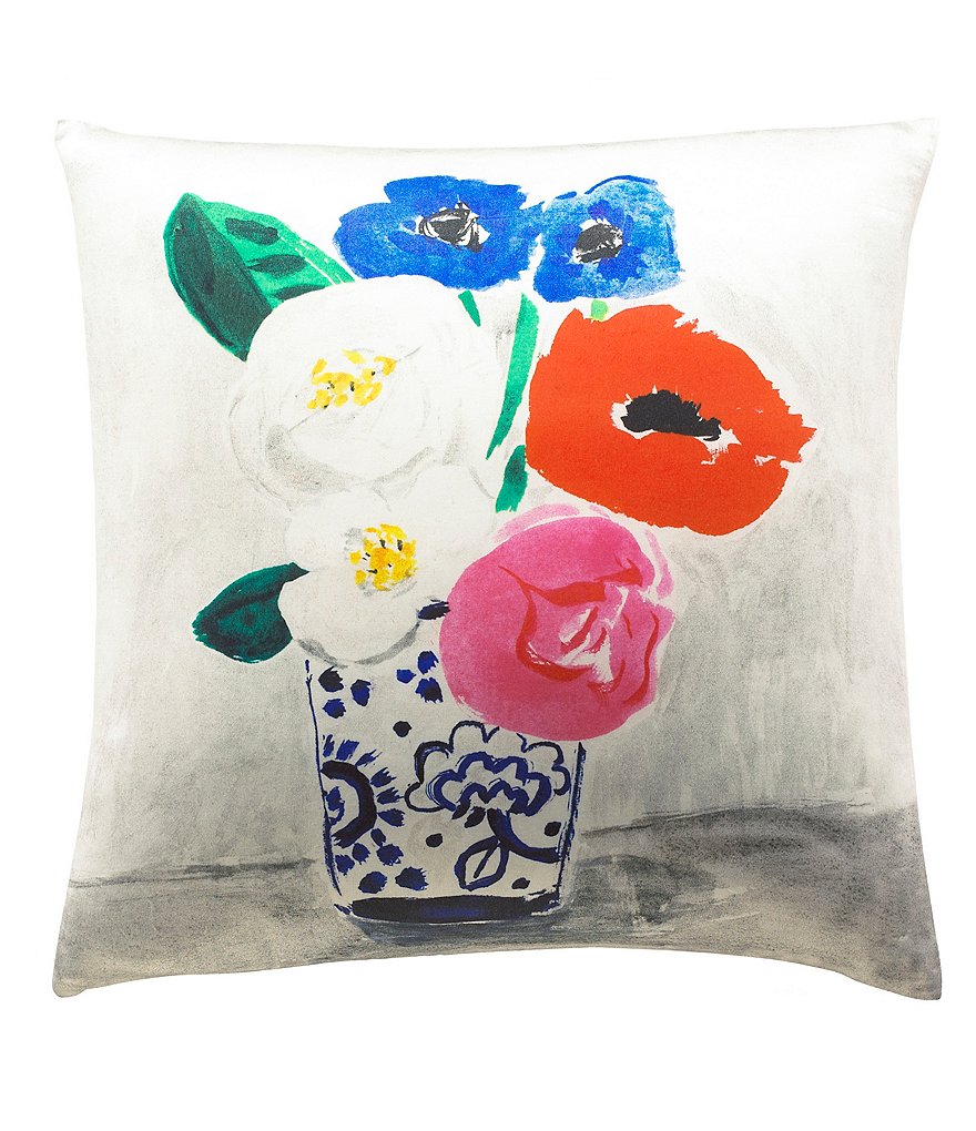 kate spade new york Flower Vase Silk & Cotton Square Feather Pillow