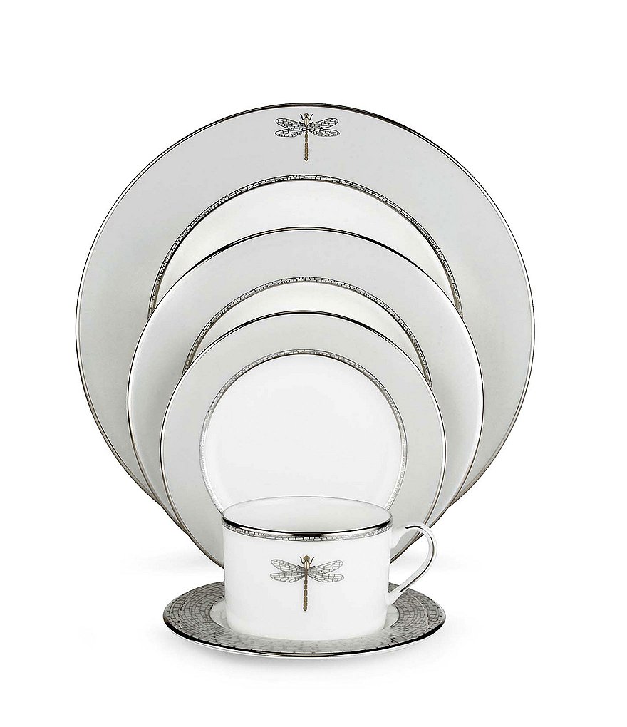 kate spade new york June Lane Dragonfly Platinum Bone China 5-Piece Place Setting