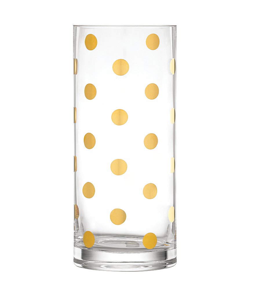 kate spade new york Clear White Gold Vase