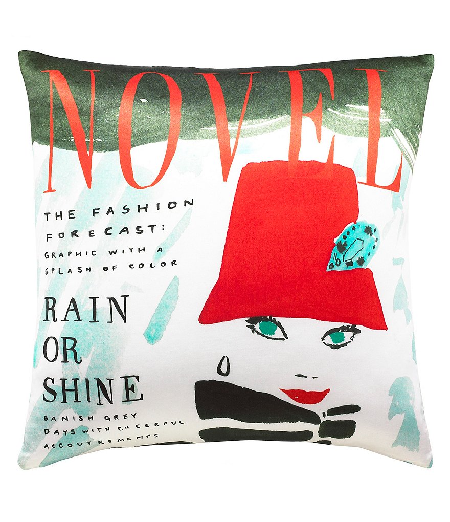 kate spade new york Rain or Shine Magazine Cover Square Pillow