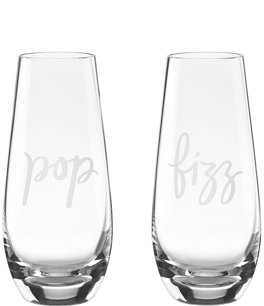 kate spade new york Two of A Kind Pop & Fizz Crystal Stemless Champagne Glass Pair