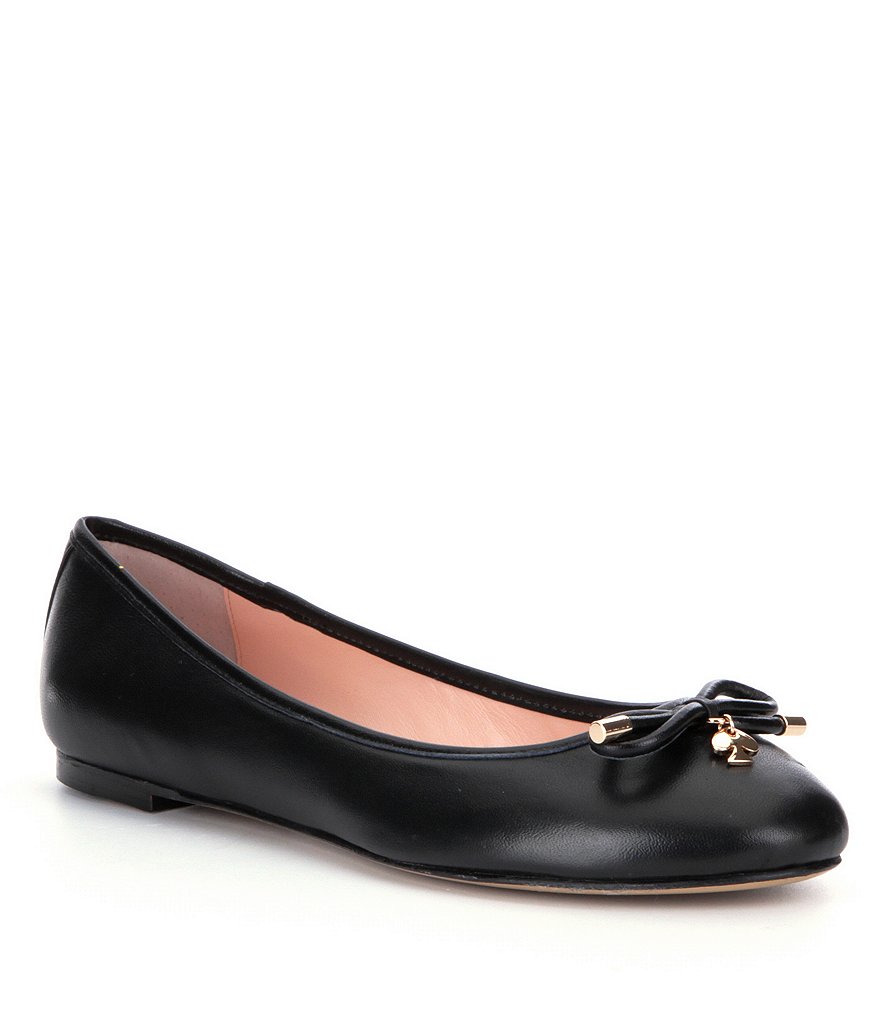 kate spade black flats with bow