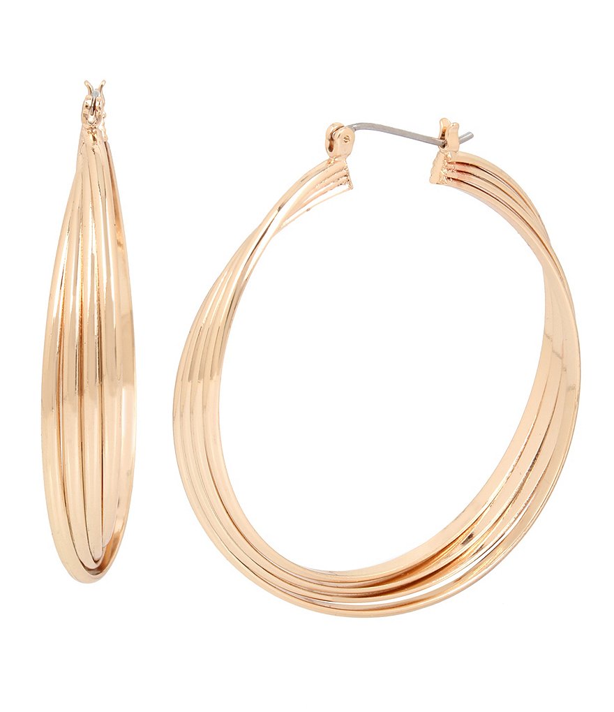 Kenneth Cole New York Large Twisted Hoop Earrings