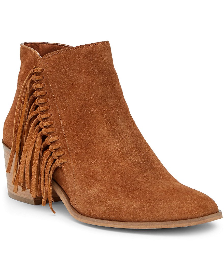 Kenneth Cole Reaction Rotini Knotted Fringe Block Heel Booties
