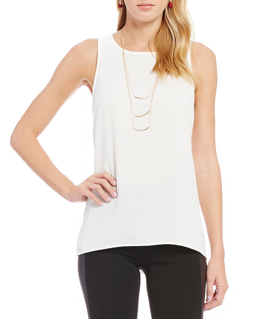 kensie Sleeveless Stretch Crepe Top