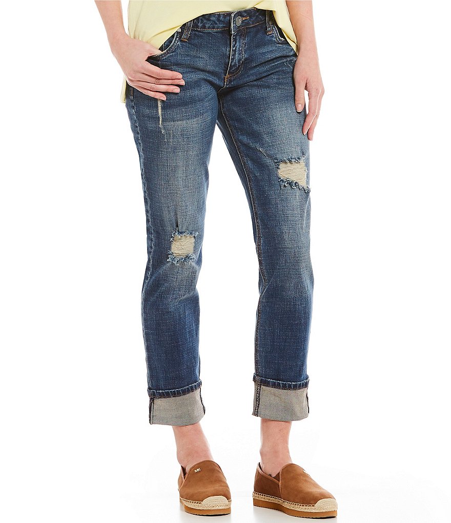 KUT from the Kloth Catherine Wide Cuff Boyfriend Jeans