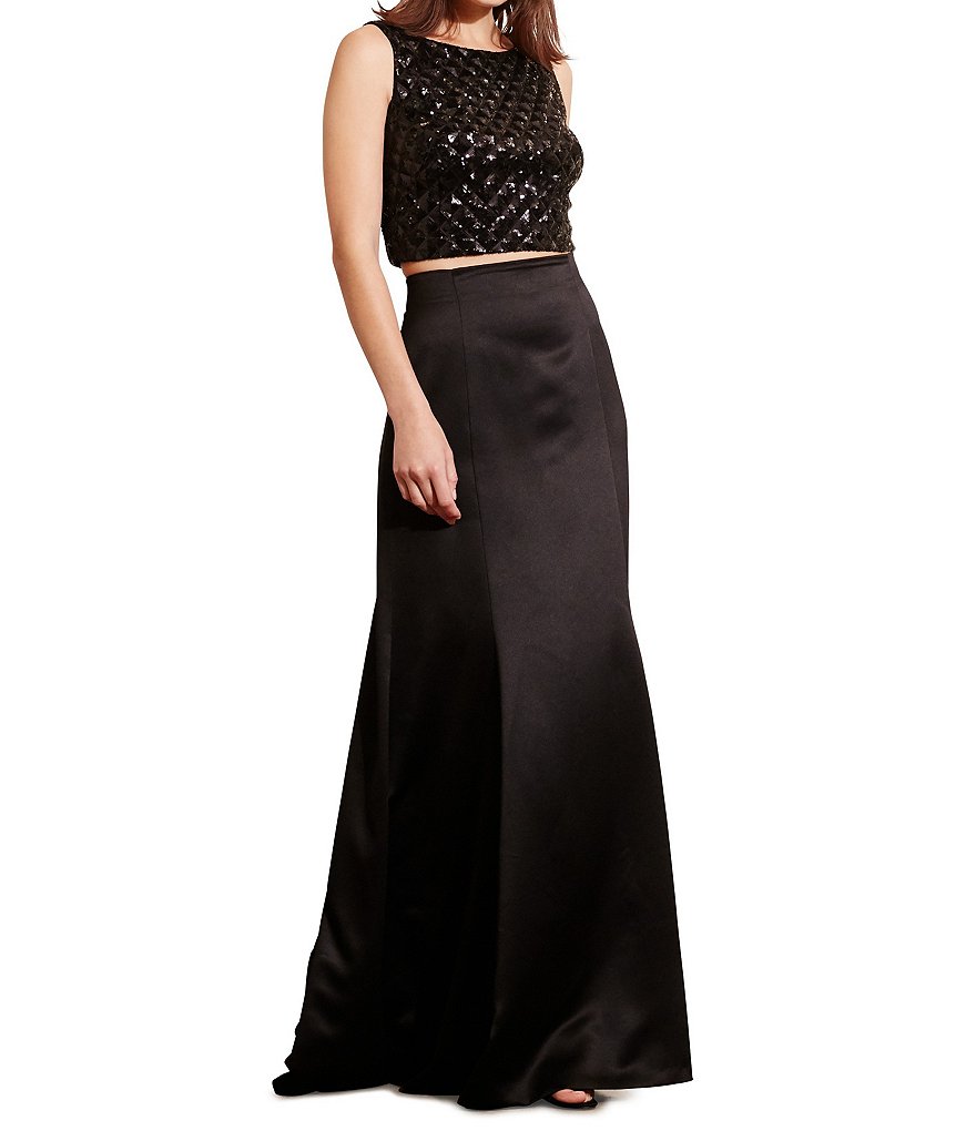 Lauren Ralph Lauren Binetta Two-Piece Satin Gown