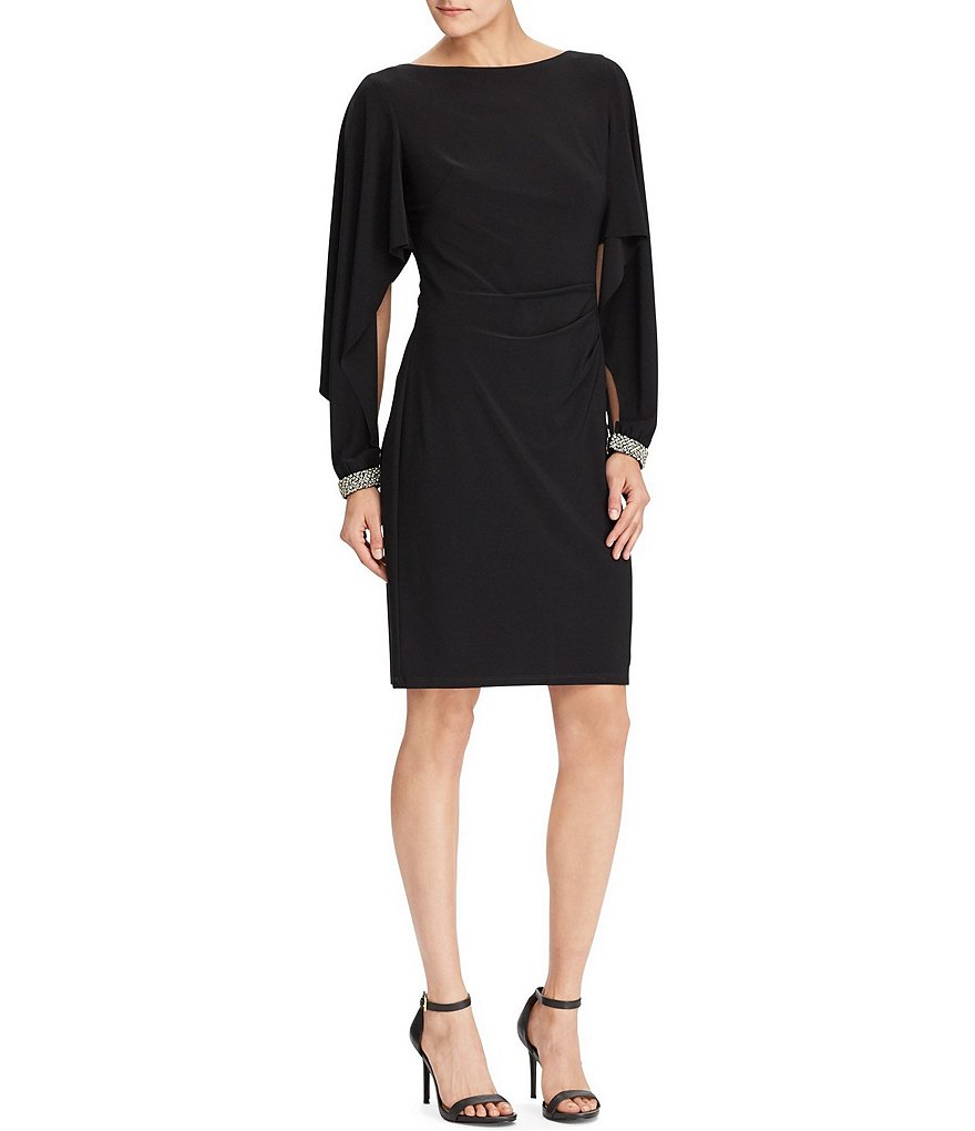 Lauren Ralph Lauren Jersey Flutter-Sleeve Dress