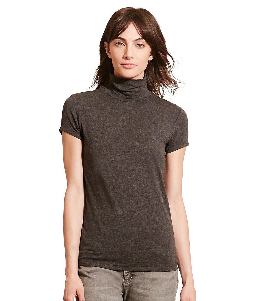 Lauren Ralph Lauren Jersey Short Sleeve Turtleneck Top