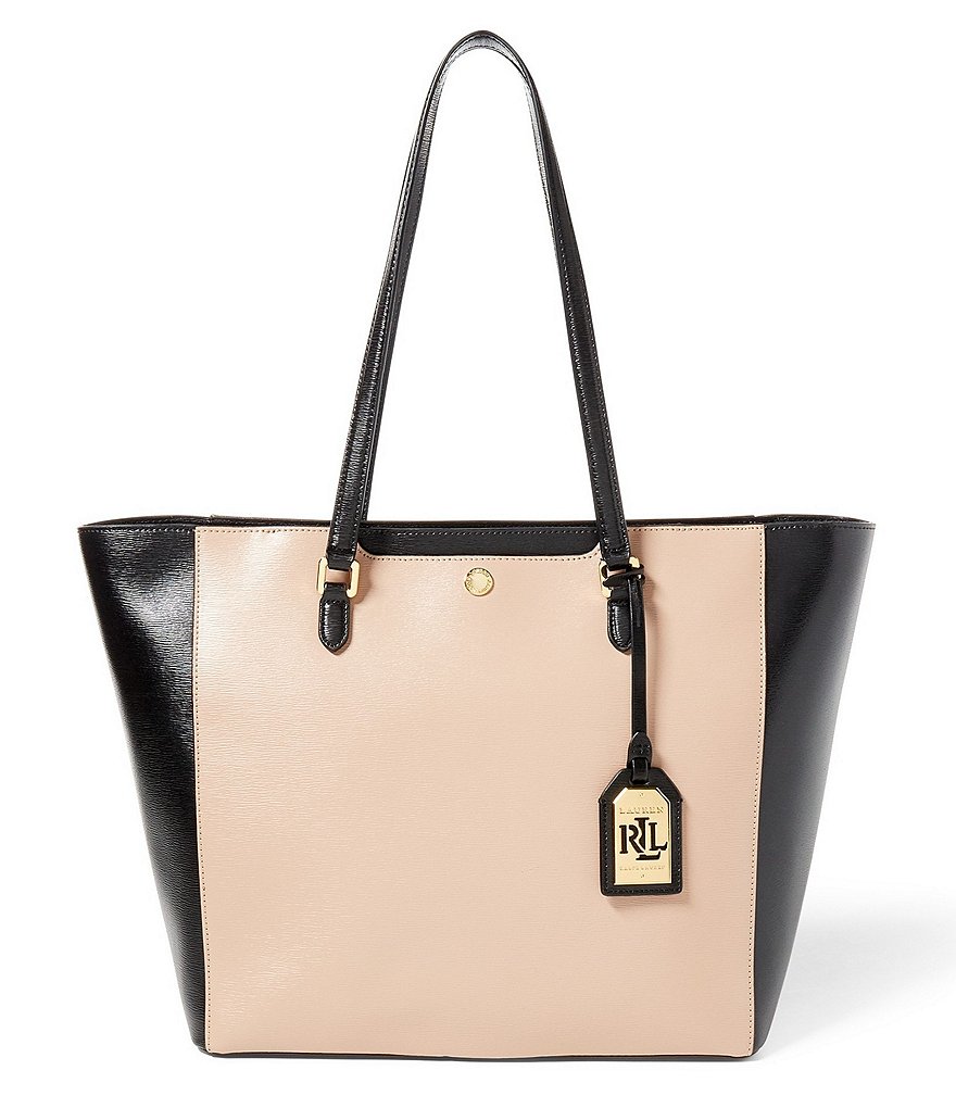 Lauren Ralph Lauren Newbury Collection Halee Color Block Tote