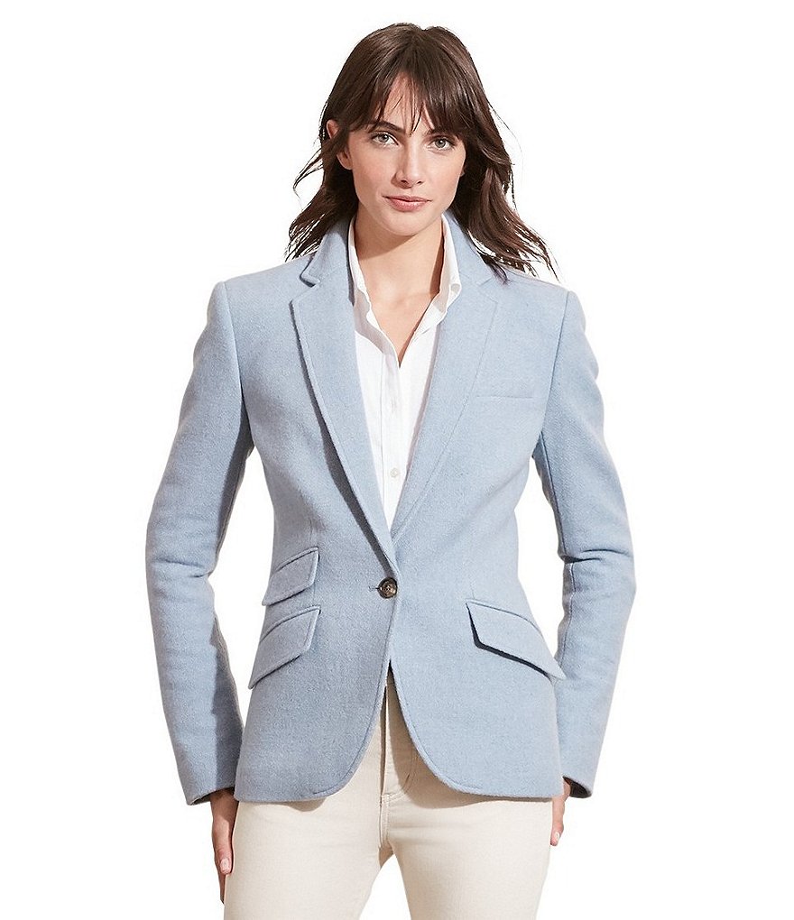 Lauren Ralph Lauren Notch Lapel Merino Wool Jacket