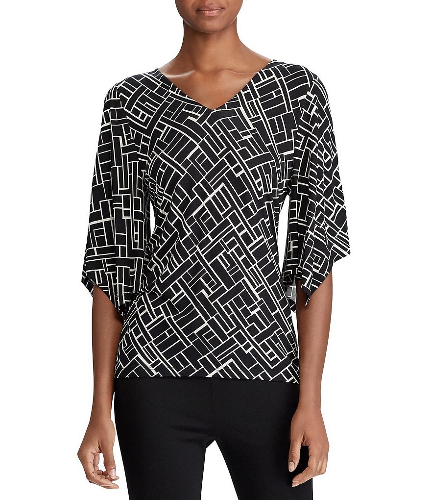 Lauren Ralph Lauren Petite Handkerchief Sleeve Jersey Top