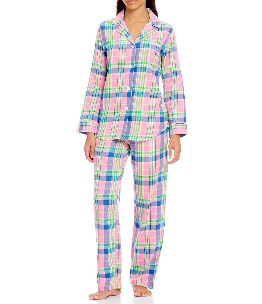 Lauren Ralph Lauren Petite Plaid Twill Classic Pajamas