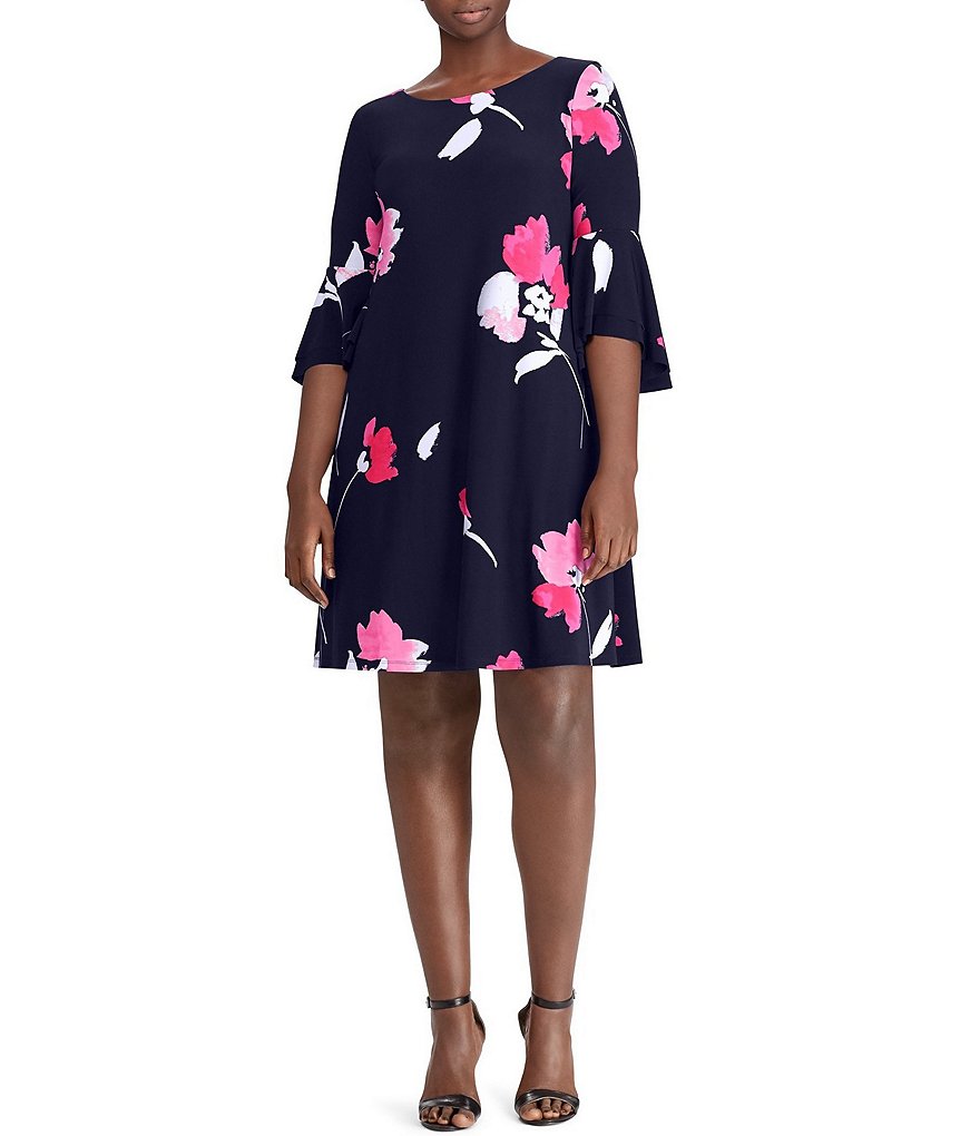 Lauren Ralph Lauren Plus Floral Bell-Sleeve Dress
