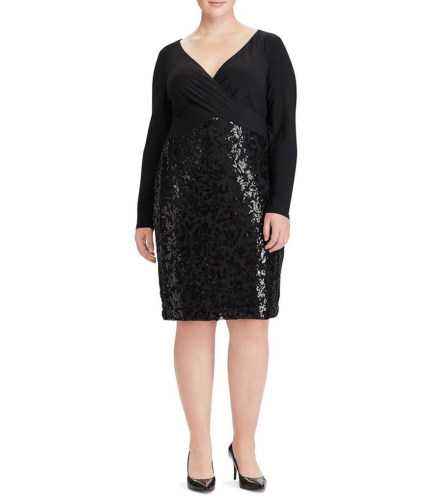 Lauren Ralph Lauren Plus Floral Sequin Dress
