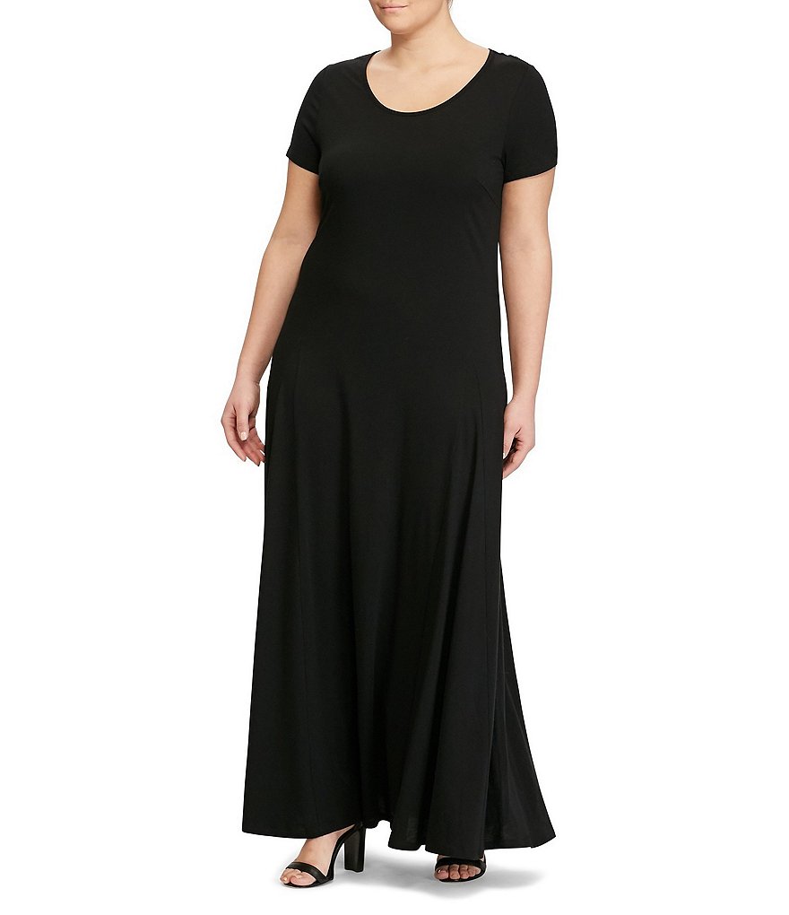 Lauren Ralph Lauren Plus Jersey Scoopneck Maxi Dress