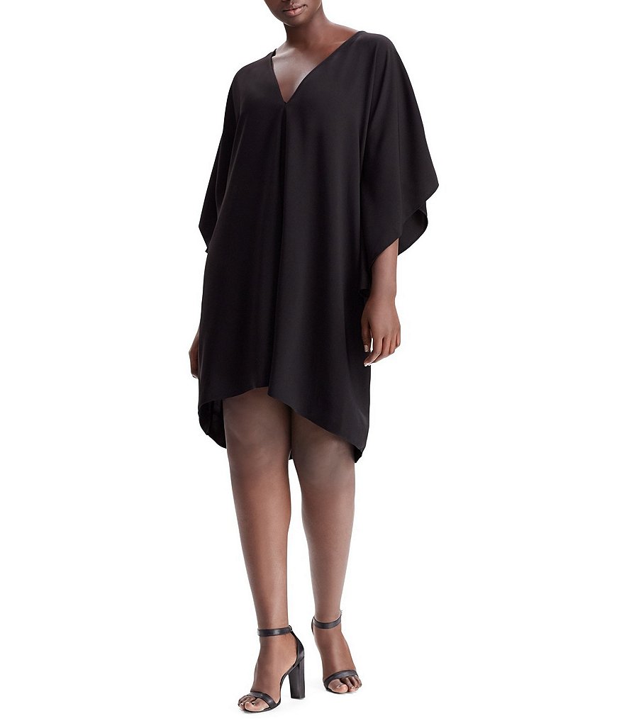 Lauren Ralph Lauren Plus Matte Crepe Dolman Sleeve Shift Dress