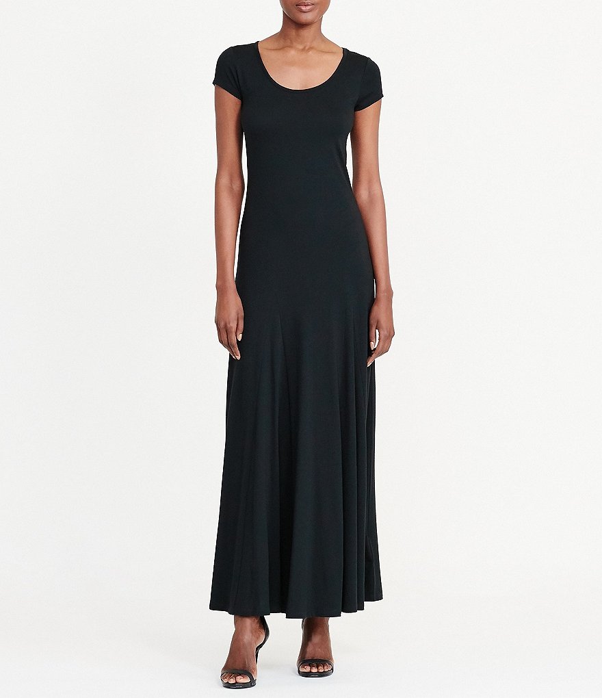 Lauren Ralph Lauren Scoop Neck Short Sleeve Fit & Flare Maxi Dress