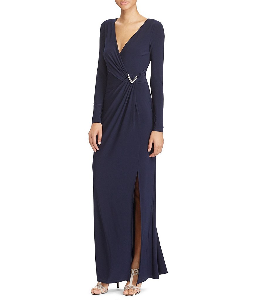 Lauren Ralph Lauren Shirred Jersey Gown