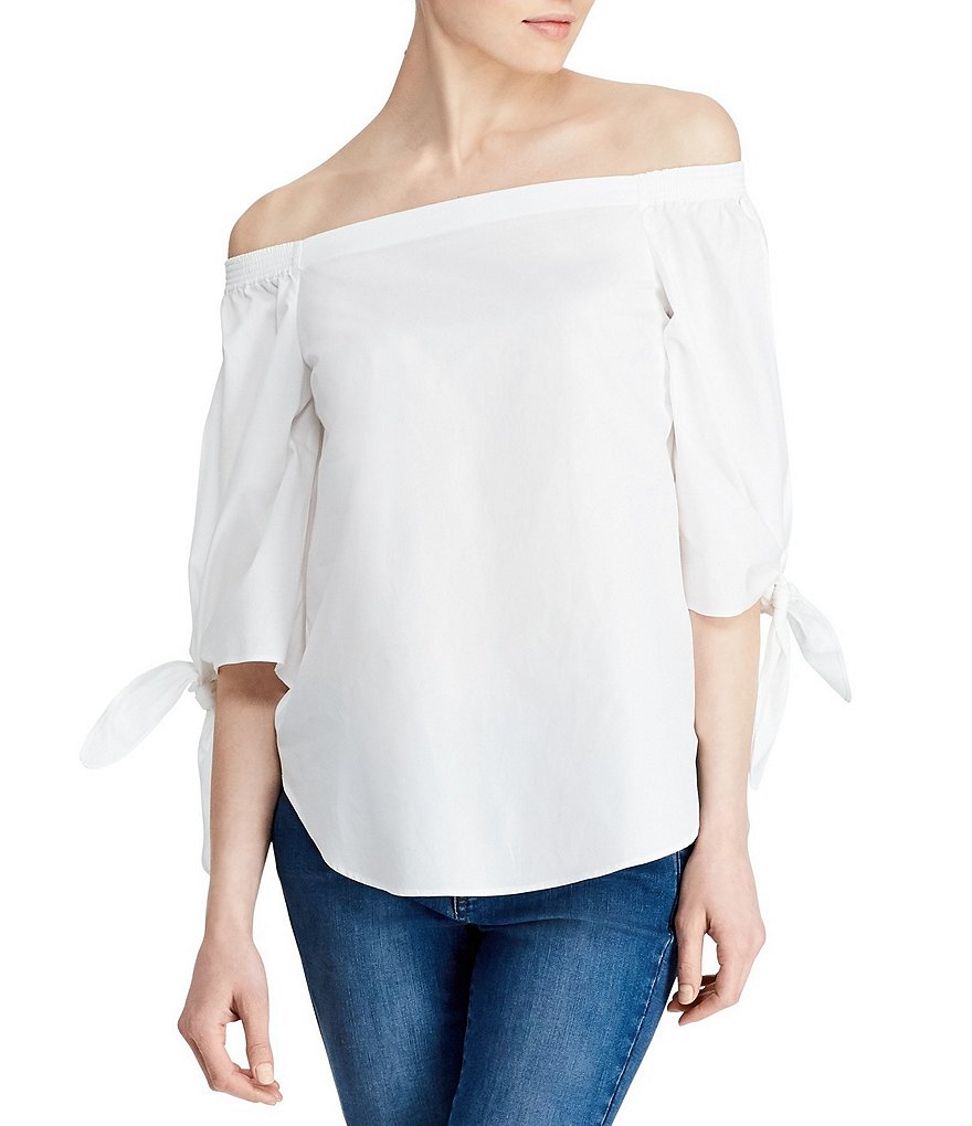 Lauren Ralph Lauren Tie-Sleeve Poplin Shirt