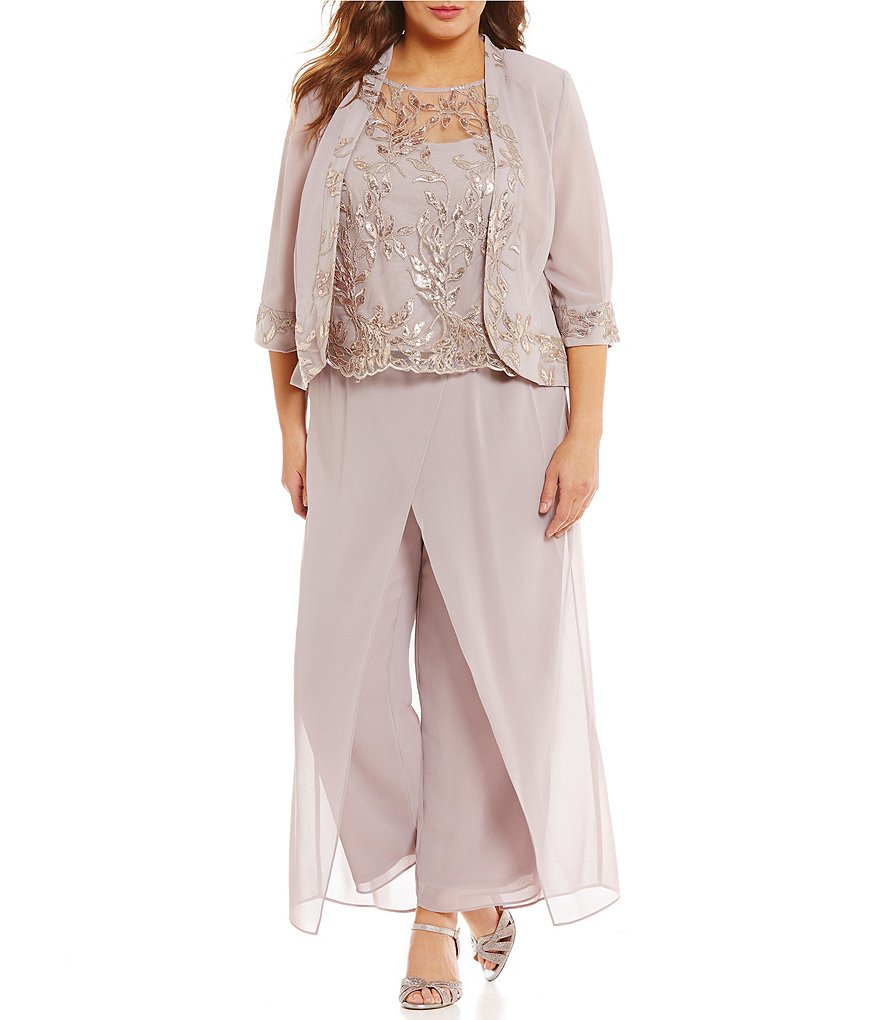Le Bos Plus Embroidered 3-Piece Pant Set