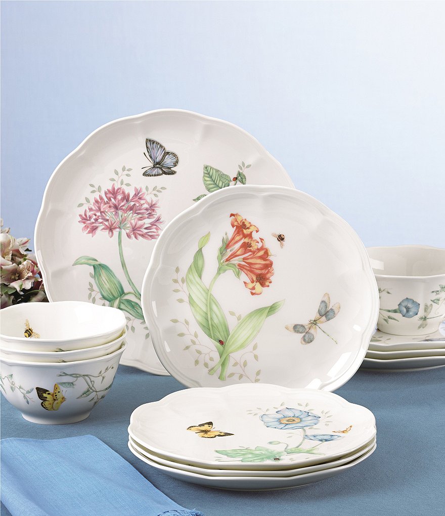Lenox Butterfly Meadow Floral Porcelain 12-Piece China Set